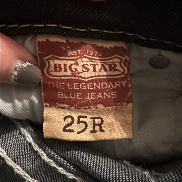 Big Star Liv Bootcut Jean Size 25R Darkwash Distressed - Picture 8 of 8
